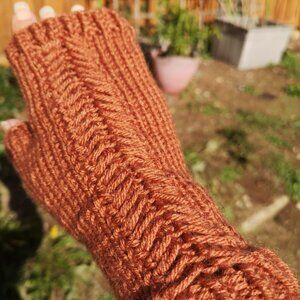 Chilli Orange Handmade Knitted Seamless Armwarmer for Women And Men Gift